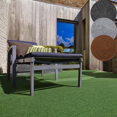 Kunstrasen ANDIAMO "Edinburgh, Made in Netherlands", grün, B:133cm H:4mm L:1500cm, Polyester, Nadelfilz, Teppiche, aus Nadelfilz, mit Drainagenoppen, für Balkon, Terasse, Wintergarten Image