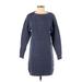 Chriselle Lim Casual Dress - Sweater Dress: Blue Dresses - Women's Size X-Small