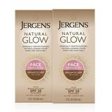 2 pack Jergens Natural Glow Face Self Tanner Lotion SPF 20 Medium to Deep 2oz each