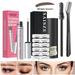 Saisze Eyebrow Boost Serum & Eyebrow Stamp Stencil Kit Waterproof Eyebrow Enhancing Serum Adjustable for All Eyebrow Shapes Eyebrow Kit with 12 Brow Stencils Waterproof Eyebrow Kit Dark Brown