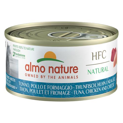 24x 70g HFC Natural Thunfisch, Huhn & Käse Almo Nature Katzenfutter nass