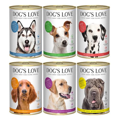 6x 400g Dog´s Love Adult Mixpaket (6 Sorten) Hundefutter nass