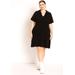 Plus Size Women's Mini Sweater Dress With Collar by ELOQUII in Lemon Curry (Size 14/16)