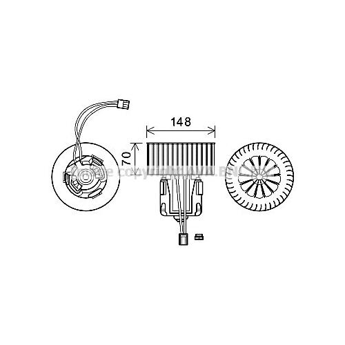 AVA QUALITY COOLING Innenraumgebläse Ø148mm 148mm für ALPINA ROLLS-ROYCE BMW 64119194589 9200936 64119200936 BW8539