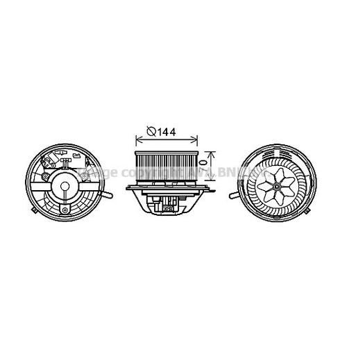 AVA QUALITY COOLING Innenraumgebläse Ø149mm 149mm für MERCEDES-BENZ 1698201342 A1698201342 MS8608