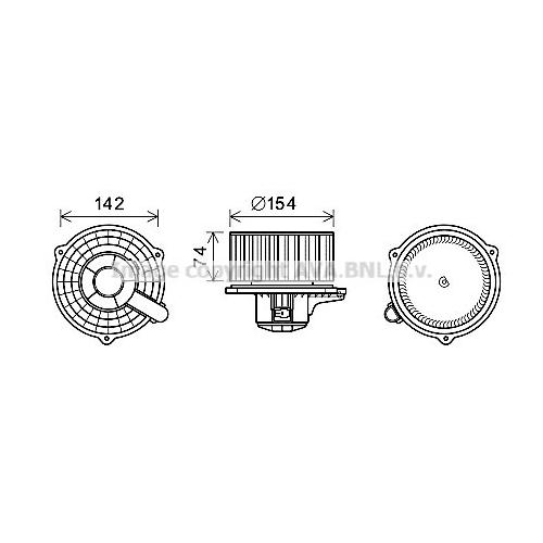 AVA QUALITY COOLING Innenraumgebläse Ø154mm 154mm für HYUNDAI 971144H000 HY8425