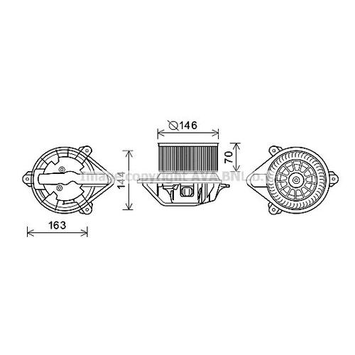 AVA QUALITY COOLING Innenraumgebläse Ø147mm 147mm für RENAULT TRUCKS VAUXHALL OPEL NISSAN 4401815 7701044126 9109815 RT8577