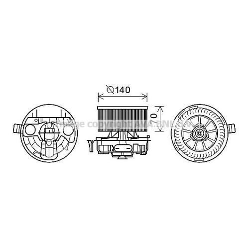 AVA QUALITY COOLING Innenraumgebläse Ø147mm 147mm für RENAULT 7701055135 7701056965 RT8574