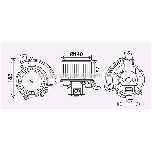 AVA QUALITY COOLING Innenraumgebläse Ø139mm 139mm für PEUGEOT FIAT CITROËN VAUXHALL ABARTH OPEL 55702447 55702446 77364827 OL8689