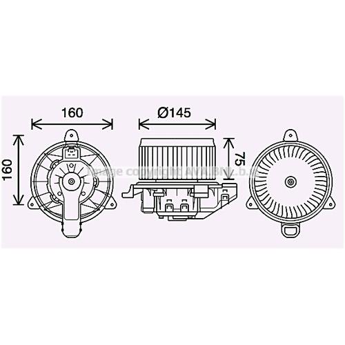 AVA QUALITY COOLING Innenraumgebläse Ø144mm 144mm für FORD 1811783 2067889 AV1119846AB FD8626