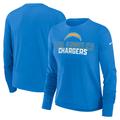 Women's Nike Powder Blue Los Angeles Chargers Modest Crop Performance Long Sleeve T-Shirt