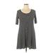 Joe Boxer Casual Dress: Black Stripes Dresses - Women's Size Large