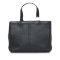 BURBERRY Nova Check Handbag Black Leather Ladies