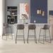 Latitude Run® Kledi Faux Leather Counter & Bar Stools Wood/Upholstered/Leather/Metal/Faux leather in Gray | 31.7 H x 21.1 W x 22.4 D in | Wayfair