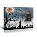 The Holiday Aisle® Magda Scene Of Witch On Canvas Painting Canvas in White | 24 H x 36 W x 1.5 D in | Wayfair 5029402495574742896EE5088C1D141B