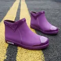 Herbst frauen Regen Stiefel Gummi Schuhe Frauen Wasserdichte Stiefeletten Regen Schuhe 2020 Frühling