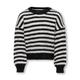 Rundhalspullover KIDS ONLY "KOGNEWPIUMO L/S PULLOVER KNT NOOS" Gr. 110/116, schwarz (black stripes:egret) Mädchen Pullover