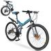 Zacro 26 inch Folding Mountain Bike for Adults Upgraded 24 Speed Carbon Fiber Wheels MTB Bicycle with Shock Absorbers High-Carbon Steel & Dual Disc Brake Trail Canyon Bikes for Christmas Blue