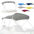 Zenicham 3 Bow Fade and Crack Resistant Bimini Top Replacement Cover 600D Marine Grade Waterproof Sun Shade Boat Canopy Easy Install Zipper Sleeves Boat Awning/Without Frame Grey 6 L 79 -84 W