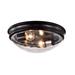 Oil Rubbed Bronze 13 in. 2-Light Modern Flush Mount with Seeded Glass Shade - Oil Rubbed Bronze - 13 in. Dia x 4.75 in. H