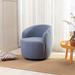 Soft Teddy Fabric Swivel Accent Armchair, Stylish Barrel Chair with 360° Swivel, Comfortable and Elegant