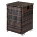 Iron Frame Gas Bottle Storage Rattan Side Table Brown Gradient - 15.74*15.74*22.44in