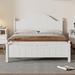 Traditional Concise Style White Wooden Platform Bed, No Need Box Spring Bed, Optional Queen, King or Full Bed Frame