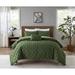 Chic Home Bradshaw 8 Piece Washed look with diamond, pinch pleat pattern design Comforter Set