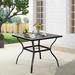 37"x37" Outdoor Patio Metal Steel Square Dining Table with Umbrella Hole