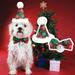 Jtckarpu Cat Dog for Party Decoration Christmas Red Snowflakes Printing Santa Hat and Bow Tie