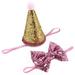 Hair Band for Pet Dog Cat Puppy Sequin Solid Small Hairband Hair Ring Hair Accessories (Pink)