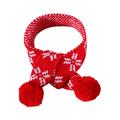 Dog Scarf Pet Cat Scarf Pet Christmas Scarf Festive Knitting Accessories Knitting Cat Scarf Collar Pet Cat Chai Dog Knitted Snowflake Plaid Rabbit Wool Scarf Keep Warm Christmas Wool Red