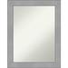 Amanti Art Vista Brushed Nickel Framed Non-Beveled Bathroom Vanity Wall Mirror - 22.25 x 28.25 in