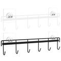 Kitchen Utensil Hanger | Adhesive Wall Hooks Rack Kitchen Rail with 6 Hooks | 2Pcs No Drilling Utensil Holder Wall Mounted Accessory Hanger for Kitchen Bathroom Bedroom