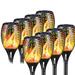 LITOM 8 Pcs Solar Torch Flame Dancing Light IP65 Waterproof Garden Lights Outdoor Landscape Decoration for Patio Garden Path Yard Wedding Party