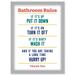 Funny Bathroom Rules Art Toilet Rules Sign Wall Art Artwork Framed Wall Art Print A4