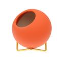 Bestonzon Ceramic Round Flower Pot Galvanized Steel Simple Ceramic Flower Pot Round Flower Pot (Orange)