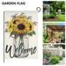 Kyoffiie Welcome Garden Sunflower Vase Flag Summer Floral Double Sided Vertical Seasonal Flags Banner Yard Decor Farmhouse Holiday Outdoor Decorations 11.8 x 17.7 Inch