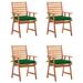moobody 4 Piece Garden Chairs with Green Cushion Aacia Wood Outdoor Dining Chair for Patio Balcony Backyard Outdoor Furniture 22 x 24.4 x 36.2 Inches (W x D x H)