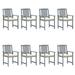 moobody 8 Piece Patio Chairs with Seat Cushion Acacia Wood Outdoor Dining Chair Set Gray Wooden Armchairs for Garden Balcony Backyard Furniture 24 x 22.4 x 36.2 Inches (W x D x H)