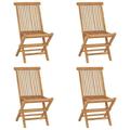 moobody 4 Piece Garden Chairs Teak Wood Folding Outdoor Dining Chair Set for Patio Backyard Poolside Outdoor Furniture 18.1 x 24.4 x 35.4 Inches (W x D x H)