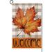 SPXUBZ Welcome Autumn Thanksgiving Maple Leaf Garden Flag 12x18 inch