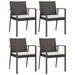 vidaXL Patio Chairs with Cushions 4 pcs Black 22.2 x22.4 x32.7 Poly Rattan