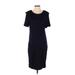 Karl Lagerfeld Casual Dress - Sheath Scoop Neck Short sleeves: Blue Print Dresses - Women's Size Small