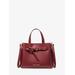 Michael Kors Emilia Small Pebbled Leather Satchel Red One Size