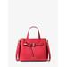 Michael Kors Emilia Small Pebbled Leather Satchel Red One Size