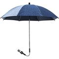 Stroller Parasol Umbrella - Baby Pram Parasol - Universal Newborn and Foldable Sun Cover with Support Easy Assembly (Color : Blue, Size : 85cm) (Dark Blue 75cm)