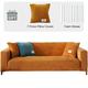 Velvet Sofa Cover 4 Seater - Soft High Stretch Non-Slip Couch Cover Sofa Protector, Plush Sofa Slipcovers with 1 Pillowcase for Living Room (Orange, 4 Seater for 230-300cm)