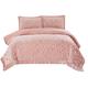 Luxury Bedspread Throw Quilted Bed Blanket Comforter Set with Pillow Cases - Large Super King Size Bed Throws and Bedspreads for Bedroom Decor- Pink