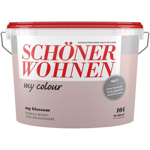 „SCHÖNER WOHNEN-FARBE Wand- und Deckenfarbe „“my colour““ Farben 10 Liter, my magnolia, matt, leicht zu verarbeitende Innenfarbe Gr. 10 l 10000 ml, rosa (my blossom) Wandfarbe bunt“